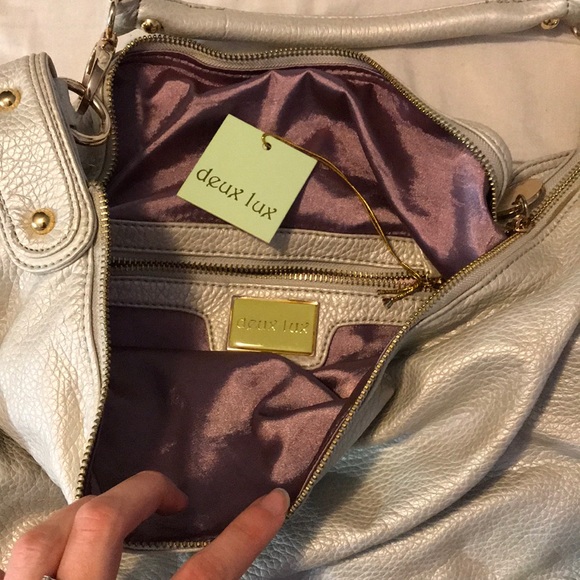 Real leather and metal sequin bag - Picture 4 of 6